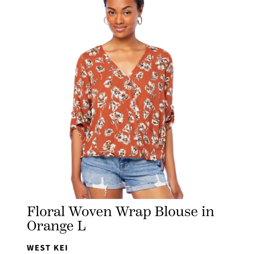 West Kei Floral Faux Wrap Surplice